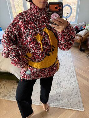 Ganni crescent-moon wool jumper